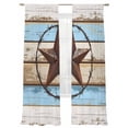 thumbnail image 6 of Beige Blue Brown Star Sheer Curtains for Living Room Bedroom Texas Star Wooden Vintage Sheer Curtains 108 Inch Long 2 Panels Set Light Filtering Curtain Window Treatments Drapes for Dining Room, 6 of 6