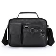 thumbnail image 4 of Men's Shoulder Bag Crossbody Bag Large Capacity PU Retro Briefcase Multifunctional Leather Bag Computer Bag Leather Tote, 4 of 4