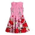 thumbnail image 5 of Gamivast Girls Flowy Summer Tank Dresses Floral Printed Crewneck Sleeveless A-Line Dresses Tiered Casual Sundress for Kids White Vestidos De Verano Para Niña, 5 of 7