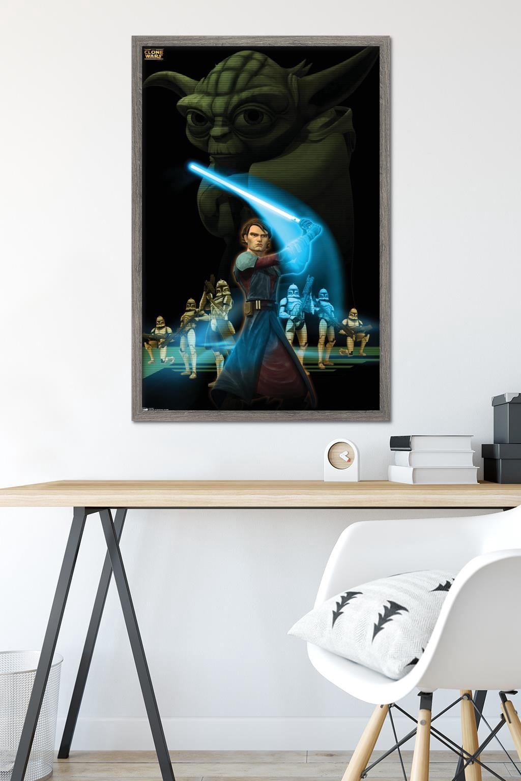 Star Wars: The Clone Wars - The Force Wall Poster, 22.375" x 34", Framed