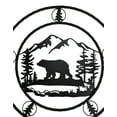 thumbnail image 4 of 24"Dia Rustic Western Black Bear By Mountains Pine Forest Metal Wall Circle Sign, 4 of 9