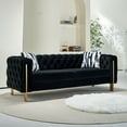 thumbnail image 2 of EVERGRATE FURNITURE Home Collection Modern Velvet Tufted Sofa with Removable Seat Cushion, Seat Cushion Cover and Pillows, Black, 2 of 10