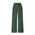 thumbnail image 5 of QATAINLAV Womens Baggy Wide Leg Dress Pants Breathable Linen Business Work Trousers Casual High Waist Pull On Slacks with Pockets Green XXL Gifts for Mom, 5 of 10