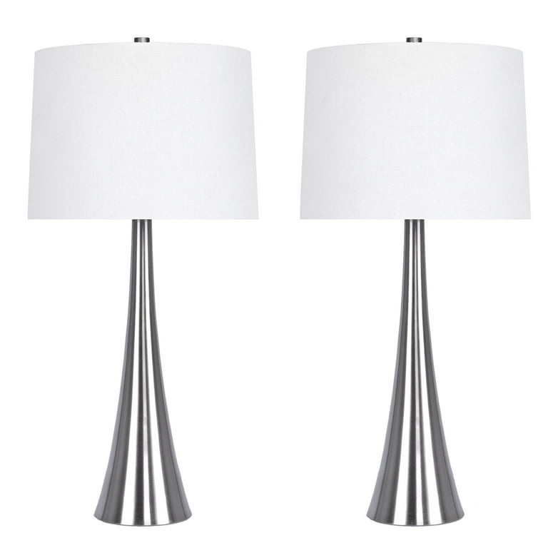Curve brushed nickel store table lamp