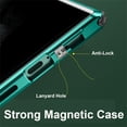 thumbnail image 6 of Anti-Peep Magnetic Case for Samsung Galaxy S24 Ultra, Dual-Sides Privacy Clear Tempered Glass Back Rugged Bumper Cover with Lens Film Screen Protector Rugged Shockproof Anti-Scratches Case, Green, 6 of 10