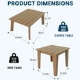 thumbnail image 7 of FOOWIN 7-Piece Patio Furniture Set, HDPE Outdoor Conversation Set with 5 Seating & Cushions, Perfect Patio Sofa Set for Garden, Porch, Backyard, Teak Frame with Beige Cushion, 7 of 7