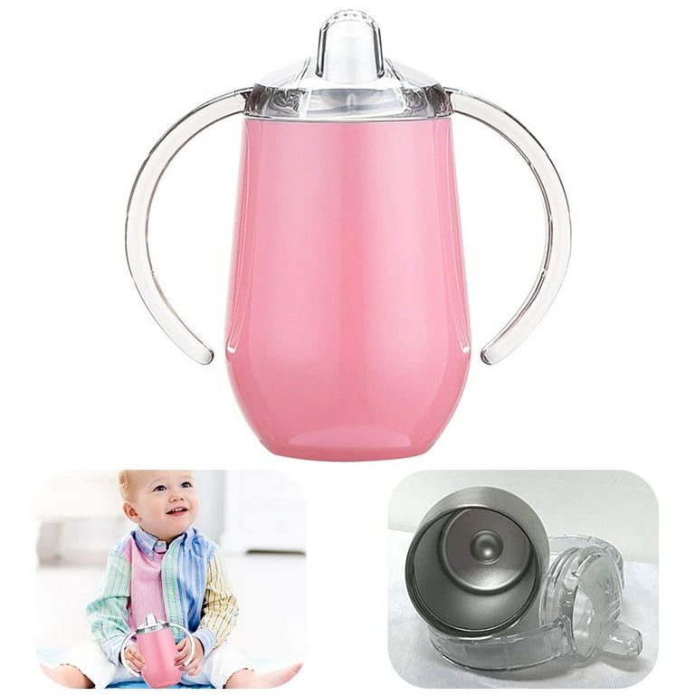 AMERTEER Stainless Steel Sippy Cup,10 oz BPA Free Sippy Tumbler Double Wall  Vacuum Insulated Children Baby Sippy Cup for Water and Milk Bottle with