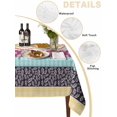 thumbnail image 5 of Bohemia Ethnic Suqare Tablecloth - 54 x 54 Inch, Boho Tribal Teal Orange Purple Stripes Leaves Waterproof & StainResistant Tablecloth, Washable Oil-proof Table Cover for Dining/Party/Wedding/Buffet, 5 of 9