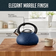 Luminuxe Stovetop Tea Kettle Granite Finish Induction Compatible 2.4 Qt