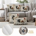 thumbnail image 6 of Vintage Rooster Outdoor Waterproof Pillow Covers, Farmhouse Animals Geometric Decorative Square Throw Pillowcase Sofa Cushion Sham for Patio/Couch/Chair, 20"x20" 2 Pack, 6 of 8