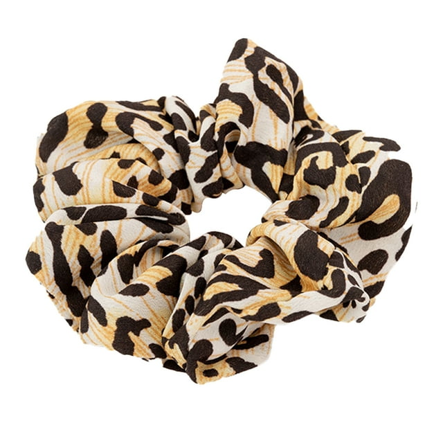 pitrice Grands Cheveux Scrunchies Léopard Impression Épaisse Extensible Réglable Ponytail Titulaire Bobbles Cheveux Bande Accessoires Multi Couleur Léopard yello