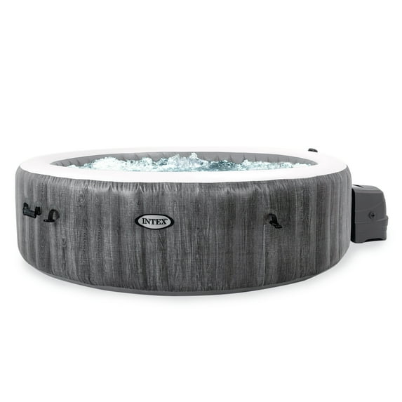 Open Box Intex 28441EP PureSpa Plus Greywood Inflatable Hot Tub Spa, 85x28"
