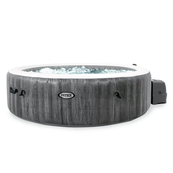 INTEX PureSpa Plus Greywood Deluxe 6 Person Inflatable Hot Tub Spa w/ Jets