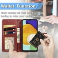 thumbnail image 5 of Wallet Case for Samsung A15 Magnetic Clasp Folio Kickstand Premium Leather Case with Hand Strap, [RFID Blocking] Credit Card Slots Shockproof TPU Inner Cover for Samsung Galaxy A15, Red, 5 of 6