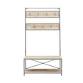 thumbnail image 3 of Woven Paths Industrial Hall Tree with Bench and Coat Hooks, White Oak, 3 of 8