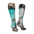 thumbnail image 3 of Kdxio Turquoise Beach Kayaking Funny Silky Novelty Funky Long Knee High Socks Soft 3D Print Cosplay Crazy Stockings for Men Women, 3 of 8