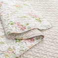 thumbnail image 6 of Exclusivo Mezcla Floral California King Size Quilt, Faint Yellow Cal King Quilt Bedding Set with Pink Lily Pattern, Reversible Lightweight Bedspreads Coverlets (112"x104"), 6 of 6