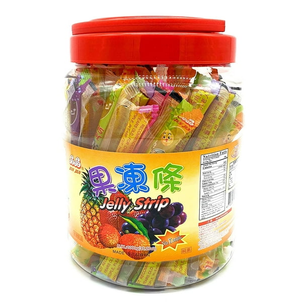 Jin Jin Fruit Jelly Filled Strip Straws Candy Many Flavors! (35.26 oz