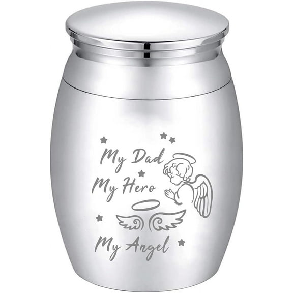 Mini Cremation Urn Small Keepsake Urns Ashes Alloy Kit My Dad Hero Angel Metal Sharing Urn Memorials Miniature Container Remains DIY