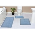thumbnail image 2 of Home Weavers Inc Luxury Collection 100% Cotton Non-Slip Bathroom Rug Set, Machine Washable- Bathroom Rug, Bath Rug 17"x24", 21"x34", 21"x54" - Blue, 2 of 5