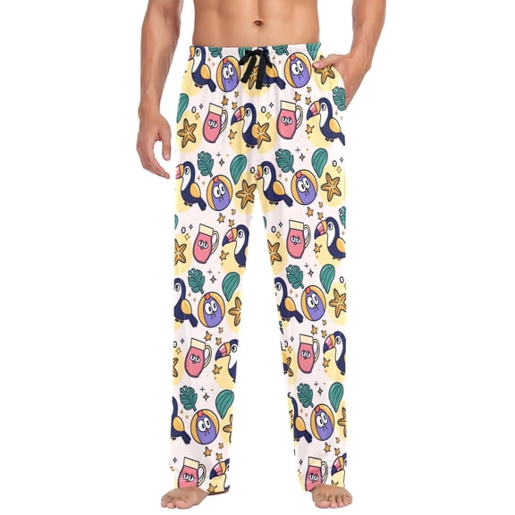 FORMRS Mens Pajama Pants with Pockets Soft Cotton Sleepwear Lounge Bottoms, Sizes S-2XL, Cute Cartoon Pattern