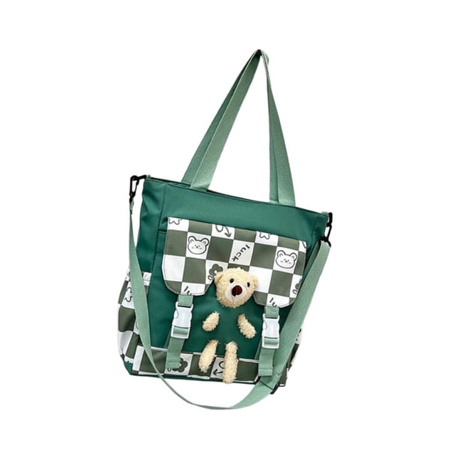 Bolso de hombro para mujer jinwen gran capacidad diseño cruzado versátil para la escuela Verde
