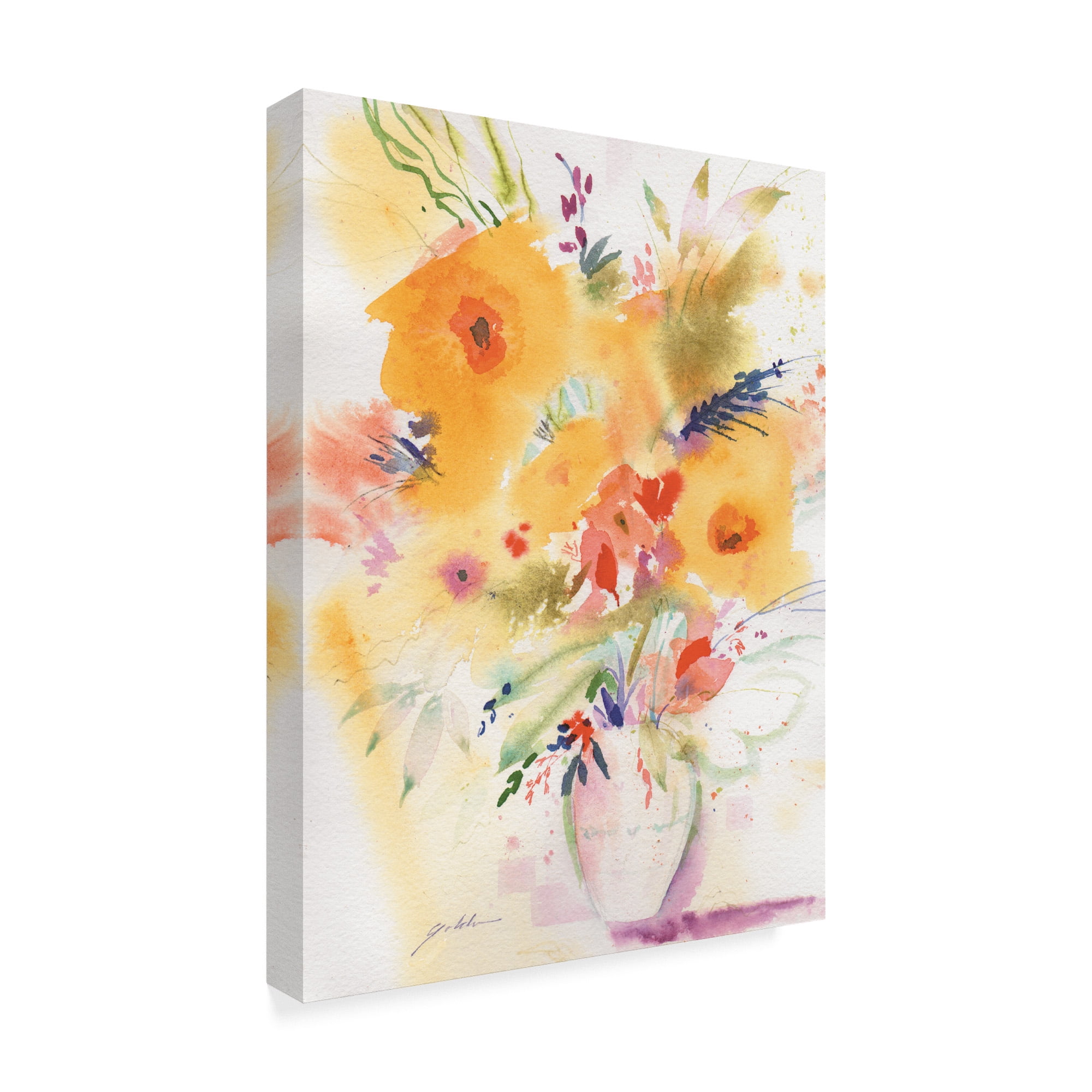 Trademark Fine Art 'Vivid Yellow Bouquet' Canvas Art by Sheila Golden
