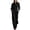 Black, variant on Women's Cotton Linen Utility Jumpsuit Long Sleeve Button Front Cargo Workwear One Piece with Pockets Casual Everyday Outfit