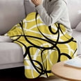 thumbnail image 3 of Yellow Geometric Blanket Soft Cozy Warm Throw Blanket for Couch, Plush Fuzzy Flannel Fleece Blankets for Sofa, Farmhouse Abstract Black White Striped Bed Blankets Lightweight Gifts for Women, 50"x80", 3 of 9