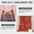 thumbnail image 6 of Red Christmas Gingerbread Man Apron-Garden Aprons for Women with Pockets-Cotton Linen Waterproof Kitchen Cooking Gardening Aprons Adjustable for Kitchen,Cooking,BBQ and Salon 32"x27", 6 of 7