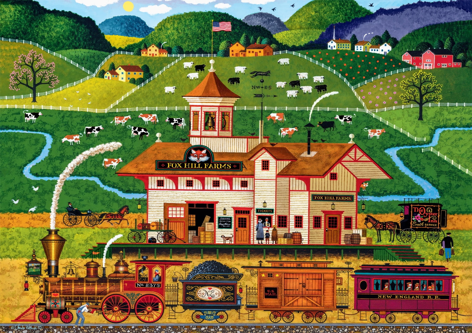 Buffalo Games 300-Piece Fox Hill Farms Interlocking Jigsaw Puzzle for Adults Ages 14+