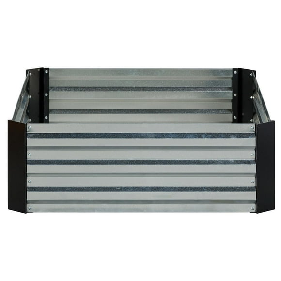 Grapevine Galvanized Steel Raised Garden Bed, Rectangular, 2-Tone
