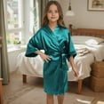 thumbnail image 4 of MEZZALL Kids Girl's Silk Satin Kimono 3/4 Sleeve Robe For Spa Wedding Birthday Xmas Party Child Children Solid Color Versatile Clothes, 4 of 4