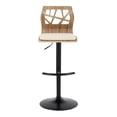 thumbnail image 5 of Folia Adjustable Bar Stool, Black Bar Stools, Bar Chairs, Swivel Bar Stools, Bar Stools Set of 2, Bar Stools for Kitchen Counter (Zebra Wood, Cream Faux Leather), 5 of 7