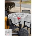 thumbnail image 6 of Square Outdoor Tablecloth with Umbrella Hole Grey Retro Art Outside Table Cloth Waterproof Patio Table Cover Spoon Fork Vintage Farmhouse Wooden Zipper Tablecloths for Picnic Party Camping 60x60 Inch, 6 of 8