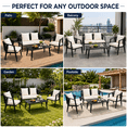 thumbnail image 6 of 4 Pieces Heavy-duty Patio Furniture Sets, Metal Outdoor Conversation Sofa with Table, Cushioned Backyard Table and Chairs for 4 with Wide Seats, Thickened Steel Frame, Beige Cushions, 6 of 9