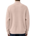 thumbnail image 6 of TKKCS Mens Mock Neck Ribbed Knit Sweater Fall Winter Casual Soft Warm Loose Fit Long Sleeve Pullover Sweaters Pink 4XL, 6 of 6