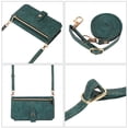 thumbnail image 4 of Decase for iPhone 14 Pro Max Wallet Case (2022 Release), Shockproof PU Leather Zipper Purse with Crossbody Strap & Wrist Strap Card Holder Cover for iPhone 14 Pro Max, Darkgreen, 4 of 9