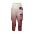 thumbnail image 3 of kpoplk High Waist American Flag Capri Leggings Women's Soft Yoga Running Pants(Red,XXL), 3 of 4