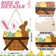 thumbnail image 2 of Decoraciones de Pascua, adornos de Pascua, regalos de Pascua, letrero de madera para puerta de Pascua: canasta de conejito con huevos de pollito, 30 x 29 cm, decoración colgante de madera para puerta, 2 of 4