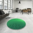 thumbnail image 4 of Ahgly Tapis Rond Lavable en Machine Intérieur Transitionnel Vert Néon, 3 Pieds Rond, 4 of 7