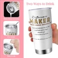 thumbnail image 4 of Difference Maker Gifts for Women, 20 Oz Coffee Tumbler with Lid and Straw, Appreciation Gifts for Teachers Coworkers, Thank You Gift for Boss Leader Employee, 20 Oz Stainless Steel Tumbler, 4 of 6