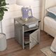 thumbnail image 4 of JJUN Farmhouse Nightstand Set of 2 with Charging Station, Rustic End Table Bedroom with Storage Living Room Side Table Dark Oak Night Stand Industrial Bedside Bed Table with USB Ports and Outlets, 4 of 16