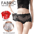 thumbnail image 3 of Fulorrnie Mid High Rise Shaping Panties for Women Tummy Control Breathable Lace Accents Underwear, Light Gray, M, 3 of 8