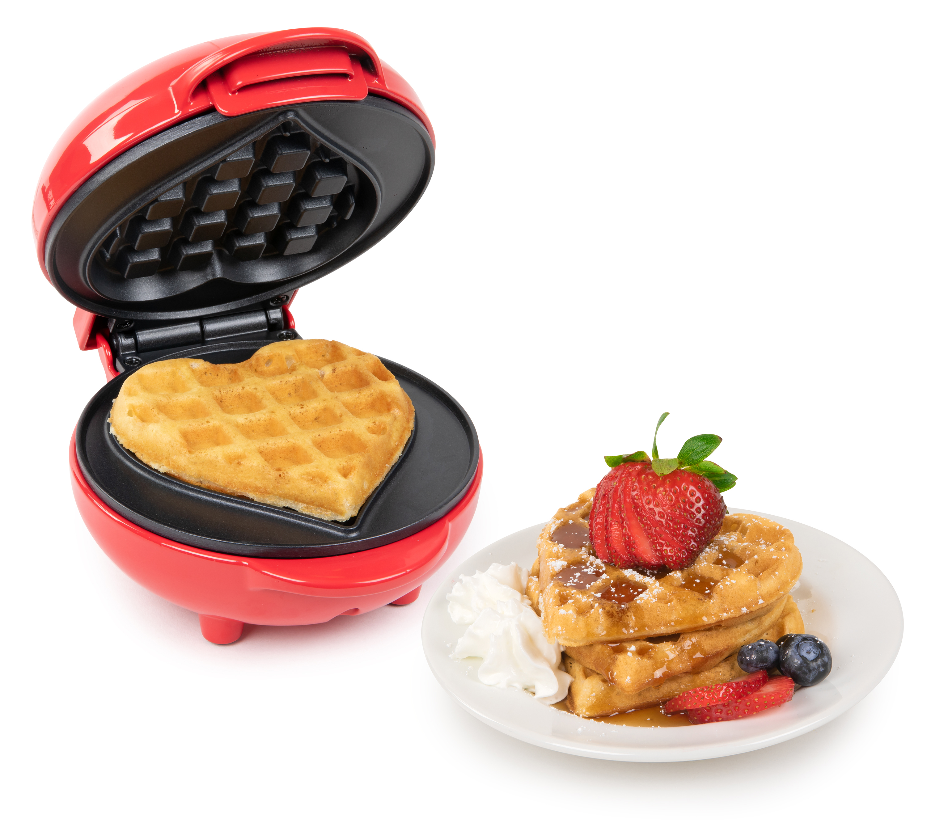 MACCHINA PIASTRA PER 5 WAFFLE WAFFEL WAFER A CUORE CIALDE COLAZIONE FESTE  HOWELL