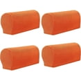 thumbnail image 1 of Nvzi 4 fundas elásticas para reposabrazos a cuadros, de color liso, antideslizantes, para sillas, sofás, sillones, fundas para sofás reclinables con pasadores giratorios, color naranja, 1 of 4