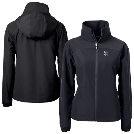 Women s Cutter & Buck Black San Diego Padres Charter Eco Recycled Full-Zip Jacket