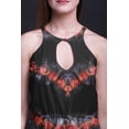 thumbnail image 2 of Bimba Tie-Dye Ladies Crew Neck Waist String Print Maxi Dress with Side Slits Summer Wear-XX-Large, 2 of 6