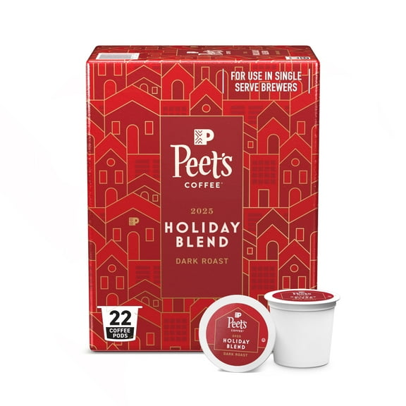 Peet's Coffee, Dark Roast Single Serve Coffee Pods - Holiday Blend 22 Count (1 Box of 22 Pods)