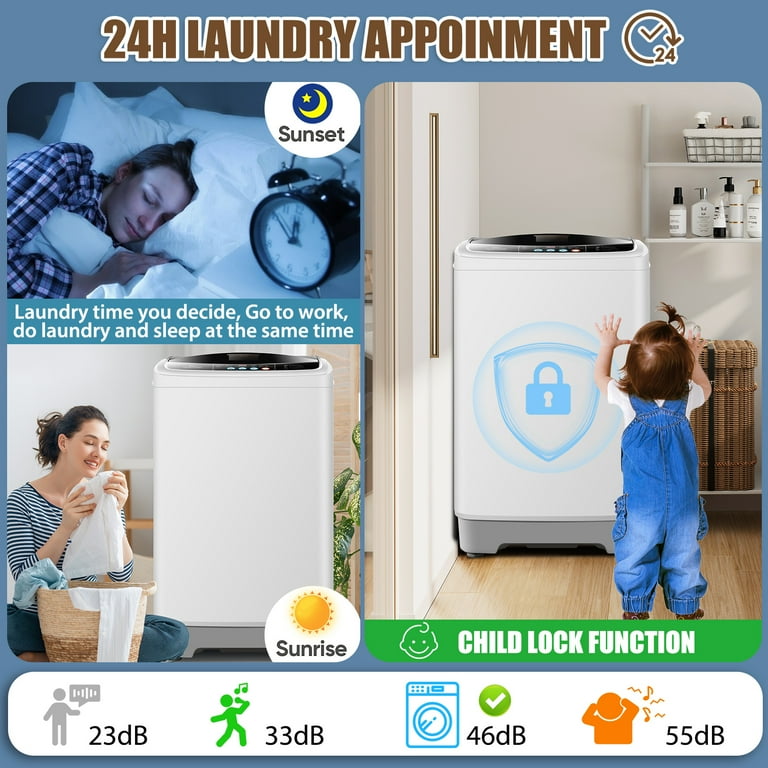 Washer Dryer Combo Top Portable Washing Machine VINGLI 25LBS Full